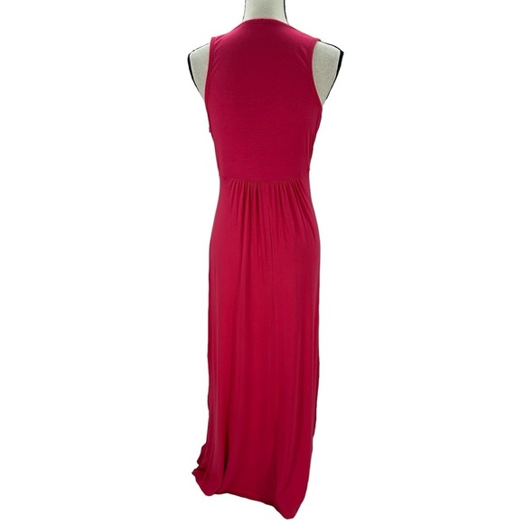 Loveappella Sleeveless V Neck Tank Maxi Dress - Pink - size PM - Picture 4 of 8